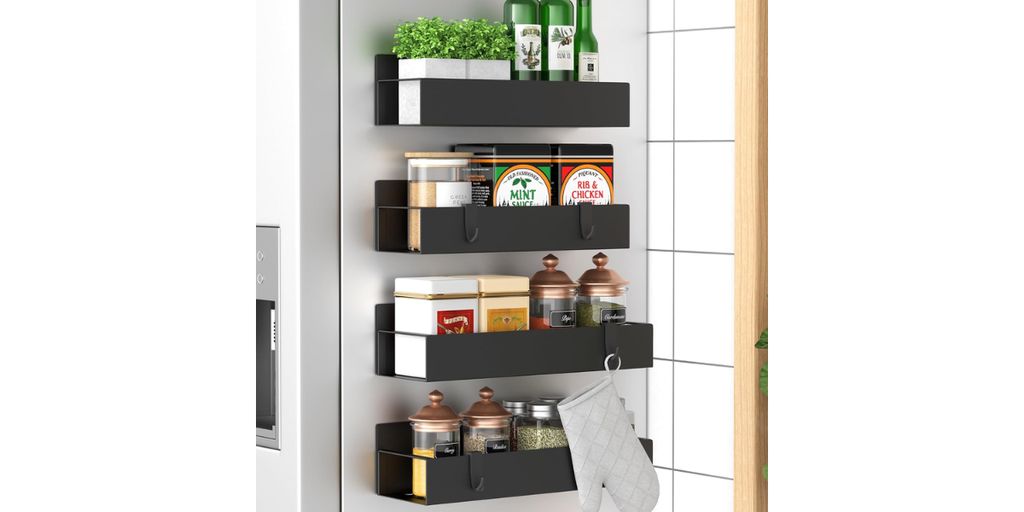 1. HuggieGems Metal Magnetic Spice Rack — Best Magnetic Option