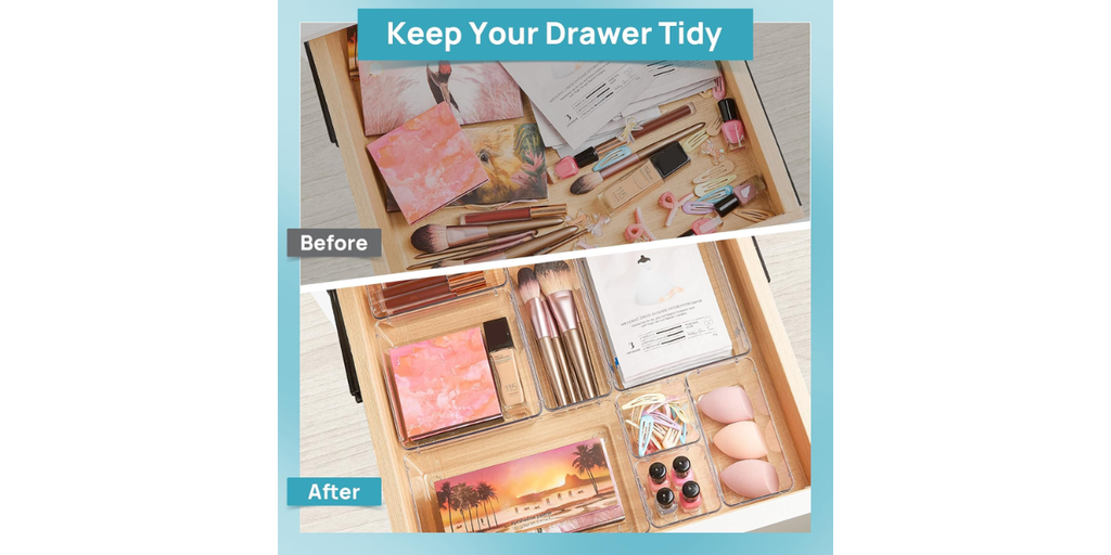 1. Vtopmart 25 PCS Clear Plastic Drawer Organizers — Best Overall