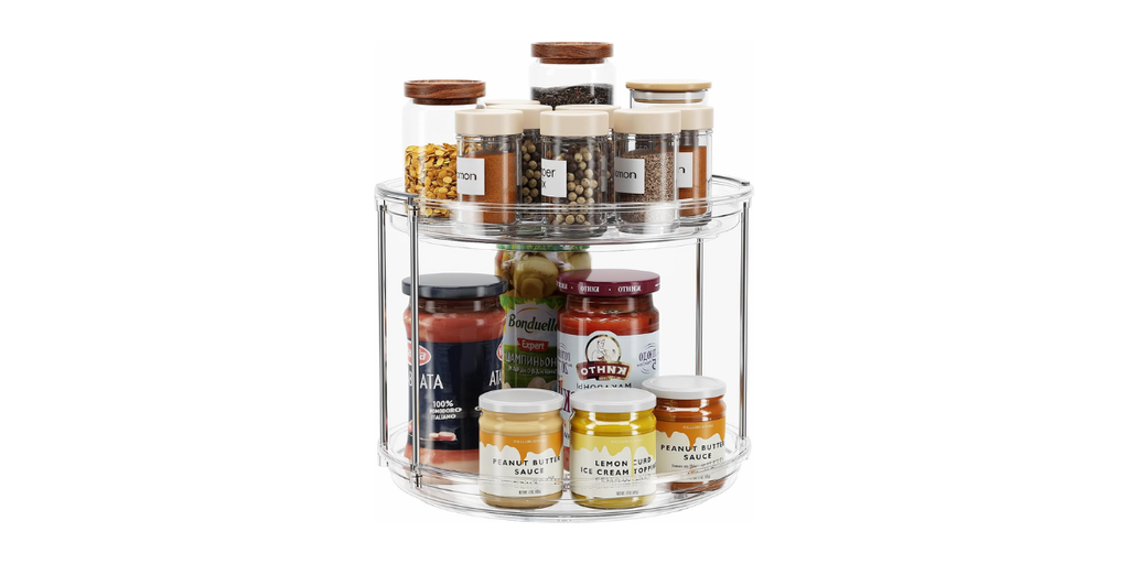 1. LAMU 2 Tier Lazy Susan Turntable Organizer, 9.25 Inch: Best Overall