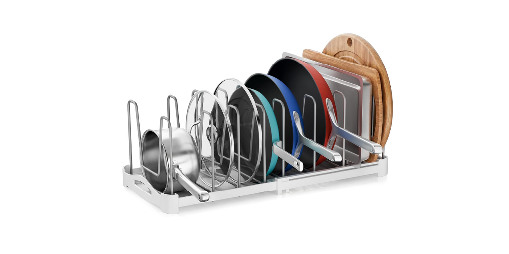 2. EVERIE Adjustable Bakeware Organizer — Best Adjustable Option