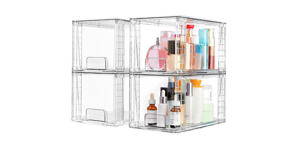2. Vtopmart 4 Pack Large Stackable Storage Drawers: Best for Larger Storage