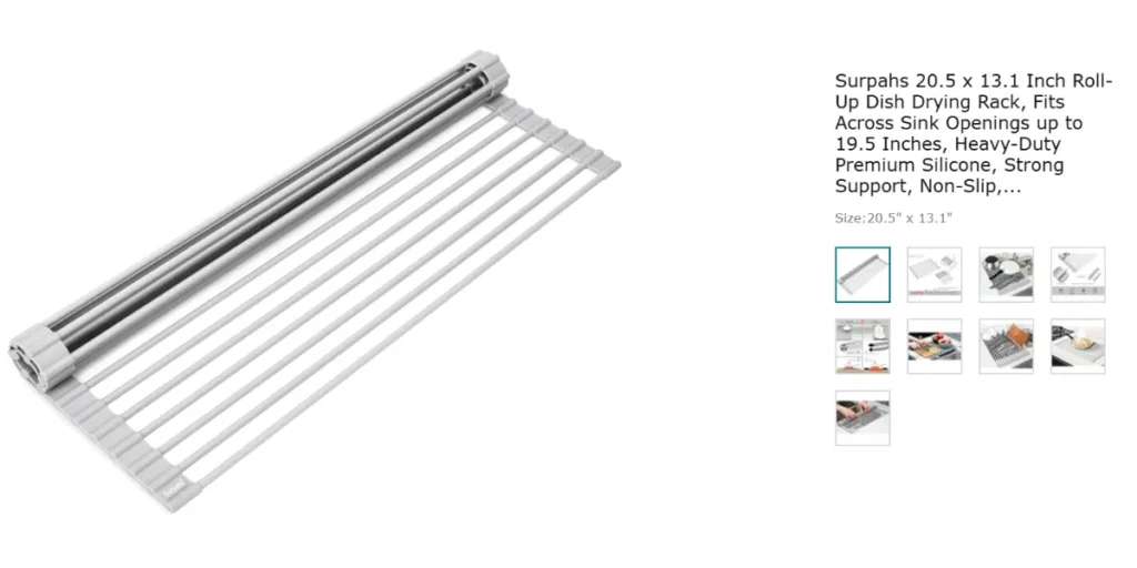 Surpahs Over The Sink Roll-Up Dish Drying Rack — Best for Easy Storage