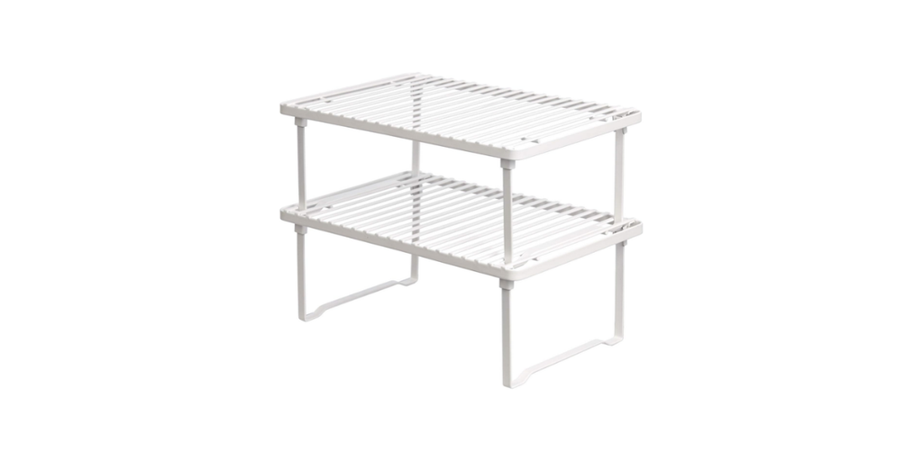 3. Amazon Basics Space-Saving Stackable Metal Kitchen Cabinet Organizer Shelves: Best Shelf Riser