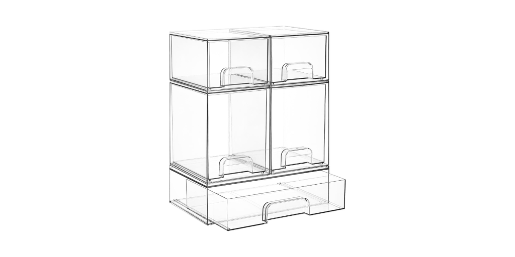 3. Vtopmart Clear Stackable Storage Drawers Set of 5: Best for Multiple Drawers