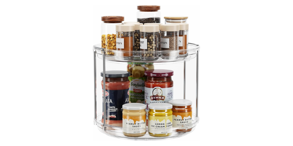 4. LAMU 2 Tier Lazy Susan Turntable Organizer — Best Rotating Option