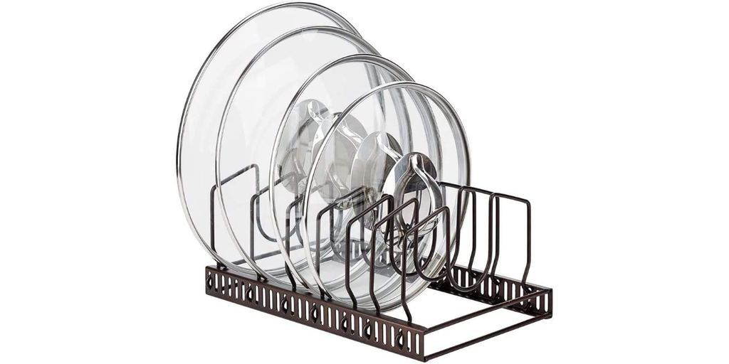 4. Toplife Pot Lids Organizer Rack — Best for Lids and Bakeware
