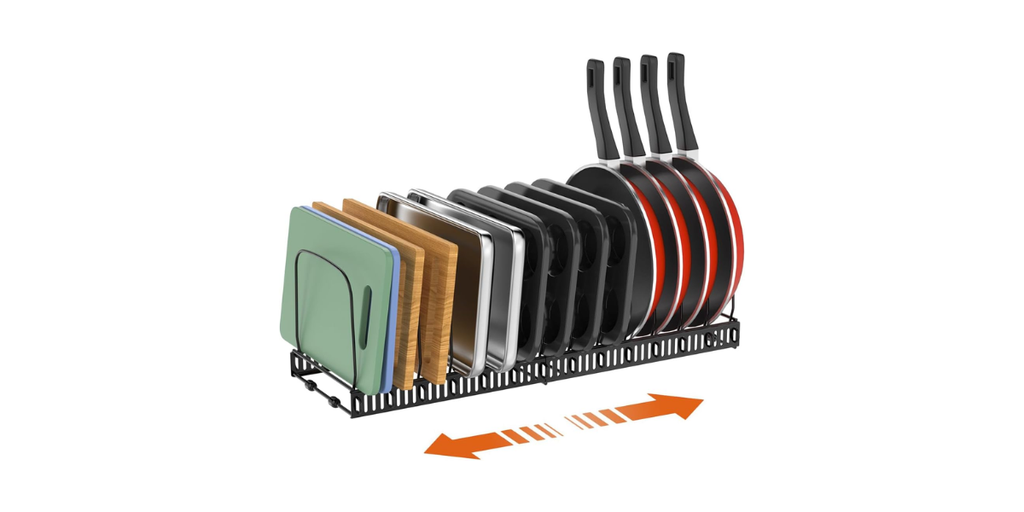 4. Housolution Cutting Board Organizer Rack: Best Adjustable Option