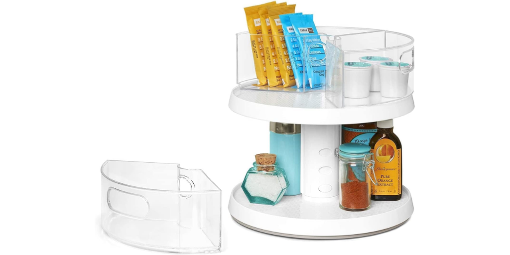 4. YouCopia 2-Tier Height Adjustable Crazy Susan — Best for Deep Shelves