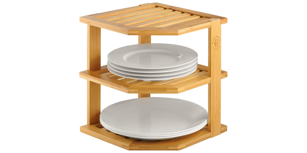 5. Bambüsi 3-Tier Bamboo Corner Cabinet Organizer — Best for Small Cabinets