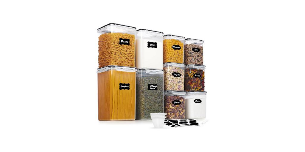 2. Vtopmart 10-Piece Flour & Sugar Storage Containers — Best for Bulk Staples