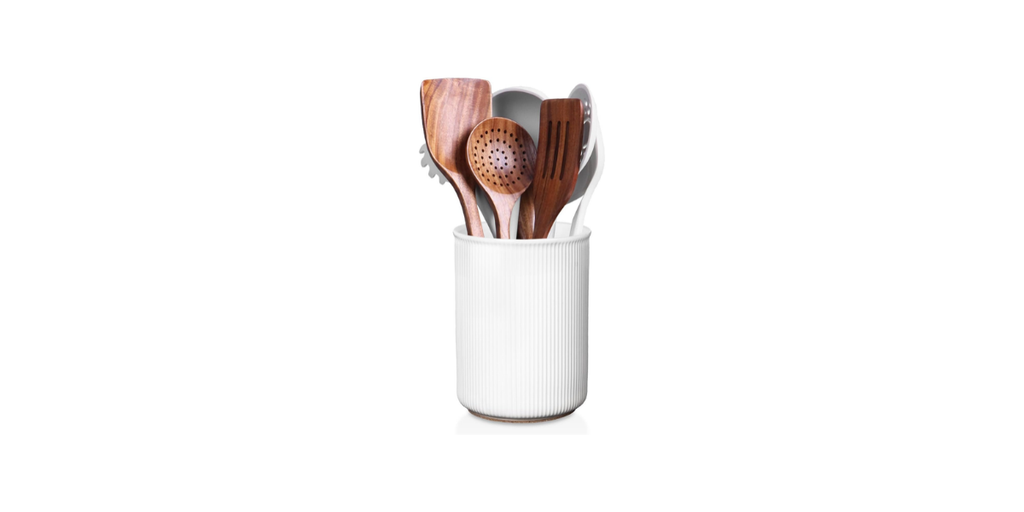 3. LoeJan Ceramic Utensil Holder: Best Vintage Style